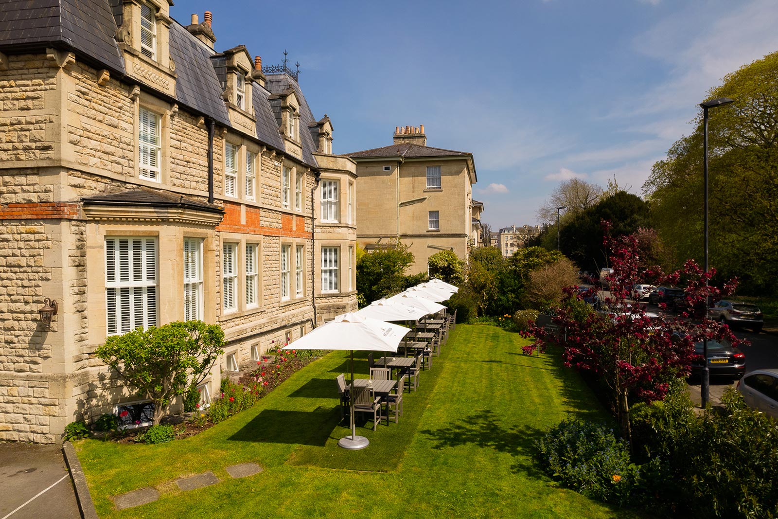 Outdoor Garden View of Roseate Villa Bath