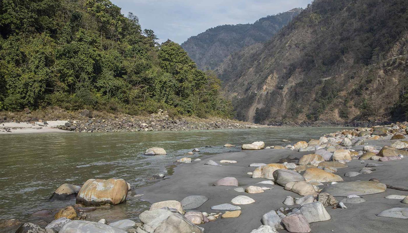 Private white sand beach at The Roseate Ganges