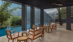 Dine by the poolside at The Roseate Ganges
