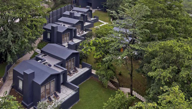 The Roseate Ganges - aeriel view of the resort